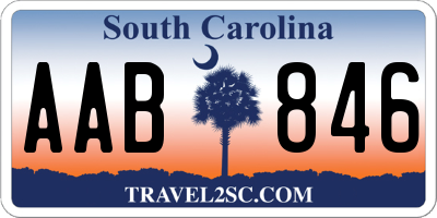 SC license plate AAB846