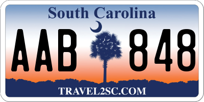 SC license plate AAB848