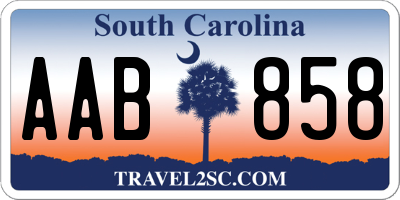 SC license plate AAB858