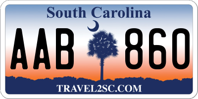 SC license plate AAB860
