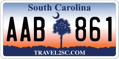 SC license plate AAB861