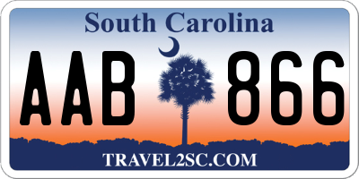 SC license plate AAB866