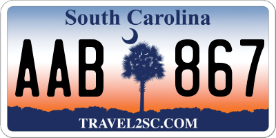 SC license plate AAB867