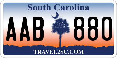 SC license plate AAB880