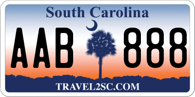 SC license plate AAB888