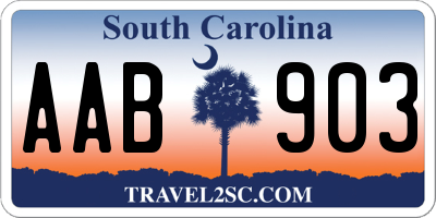 SC license plate AAB903