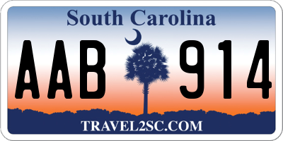 SC license plate AAB914