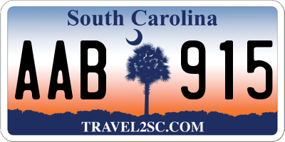 SC license plate AAB915
