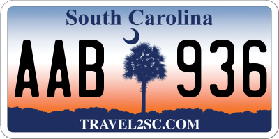 SC license plate AAB936