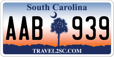 SC license plate AAB939