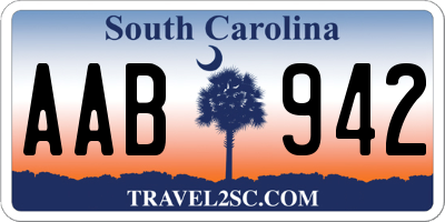 SC license plate AAB942