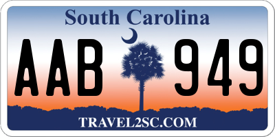 SC license plate AAB949
