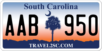 SC license plate AAB950