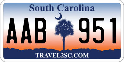 SC license plate AAB951