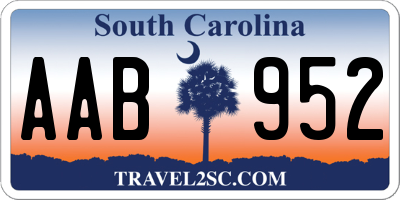 SC license plate AAB952