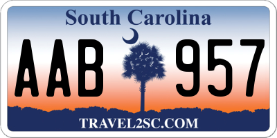 SC license plate AAB957