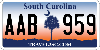 SC license plate AAB959