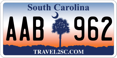 SC license plate AAB962