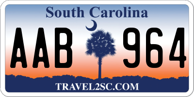 SC license plate AAB964