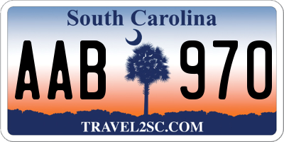 SC license plate AAB970