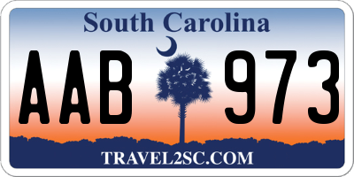 SC license plate AAB973