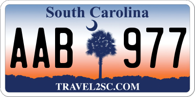 SC license plate AAB977