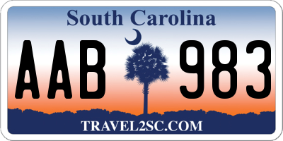 SC license plate AAB983