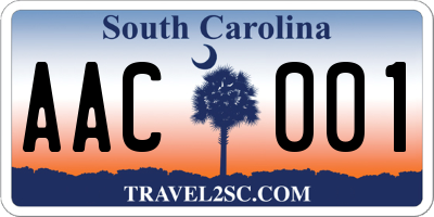 SC license plate AAC001