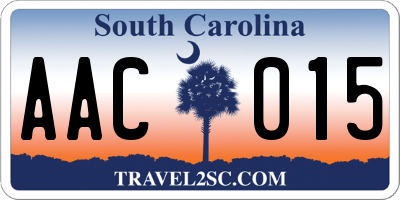 SC license plate AAC015