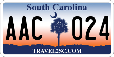 SC license plate AAC024
