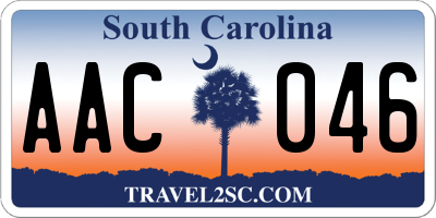 SC license plate AAC046