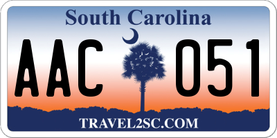 SC license plate AAC051