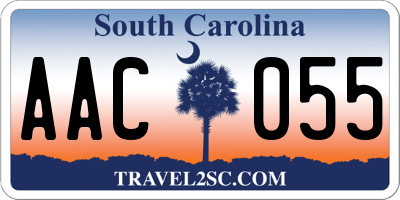 SC license plate AAC055