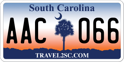 SC license plate AAC066