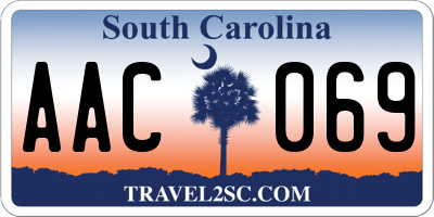 SC license plate AAC069