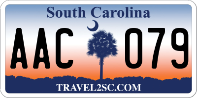 SC license plate AAC079
