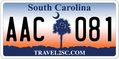 SC license plate AAC081