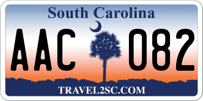 SC license plate AAC082