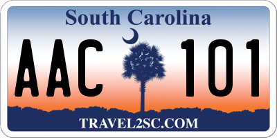 SC license plate AAC101