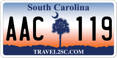 SC license plate AAC119