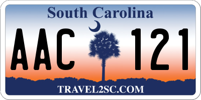 SC license plate AAC121