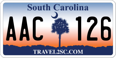 SC license plate AAC126