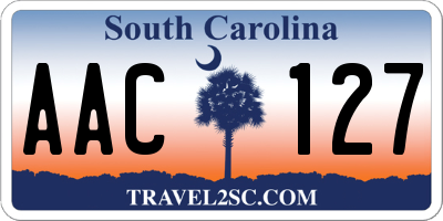 SC license plate AAC127