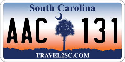 SC license plate AAC131