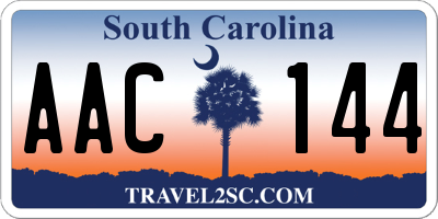 SC license plate AAC144