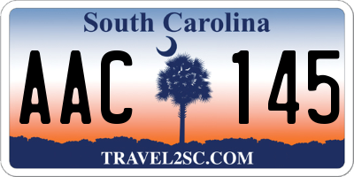 SC license plate AAC145