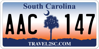 SC license plate AAC147