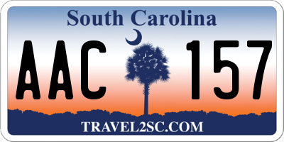 SC license plate AAC157