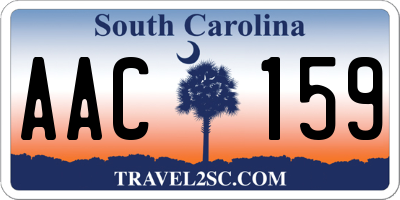 SC license plate AAC159