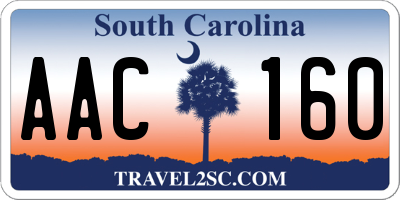 SC license plate AAC160